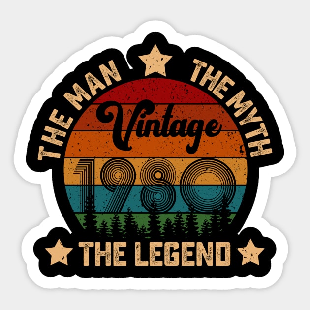 Father's Day Shirt Vintage 1980 The Men Myth Legend 40th Birthday Gift Sticker by Kimko